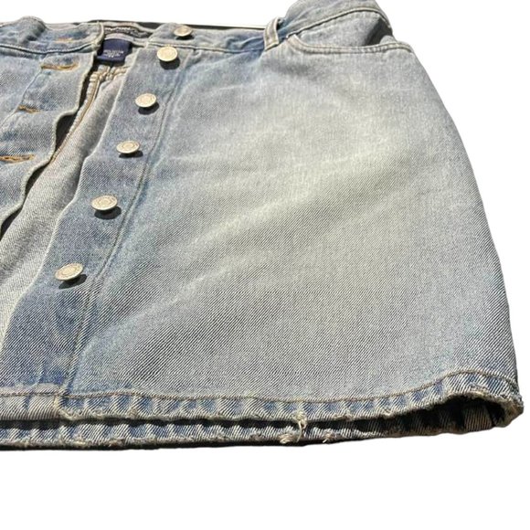 Victoria's Secret LondonJean Front Buttons Light Wash Mini Skirt - size … - Picture 4 of 13
